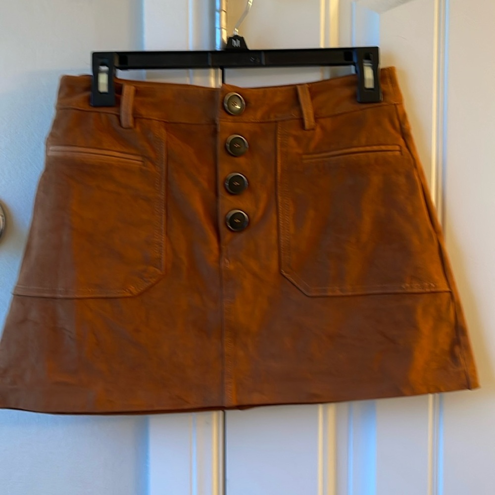 Zara Brown Button-Front Mini Skirt
